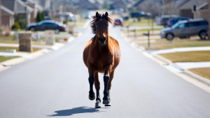 Horse WRECKS Into Traffic FLIPS Over Car Hood