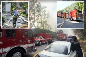 Fire RAVAGES $18M Mansion As Roof COLLAPSES