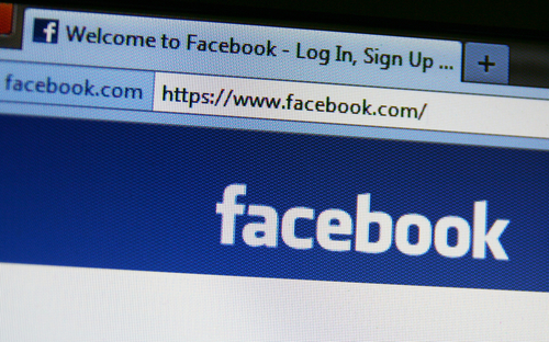 Facebook login page in a web browser.