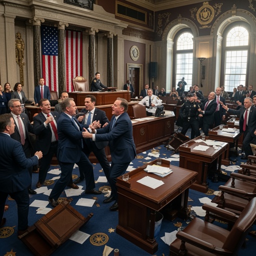 Members of Congress engaged in a physical altercation during a session